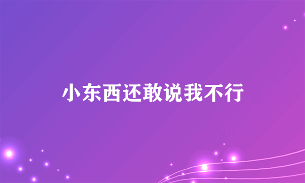 小东西还敢说我不行