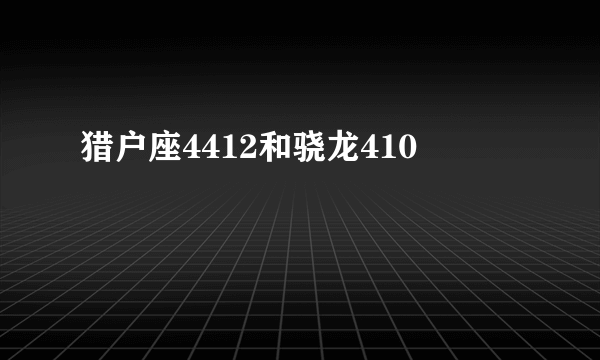 猎户座4412和骁龙410