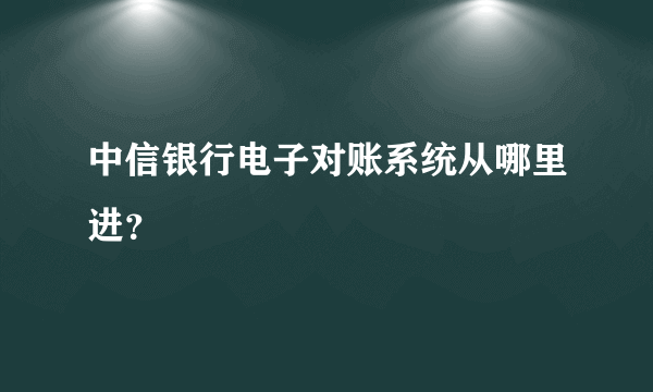 中信银行电子对账系统从哪里进？