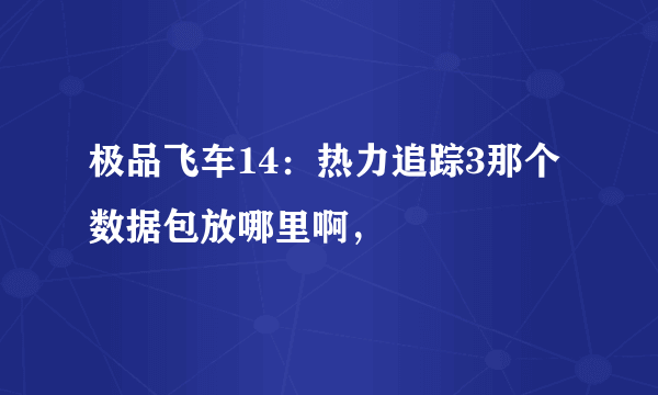 极品飞车14：热力追踪3那个数据包放哪里啊，