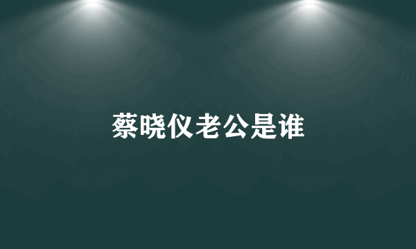 蔡晓仪老公是谁