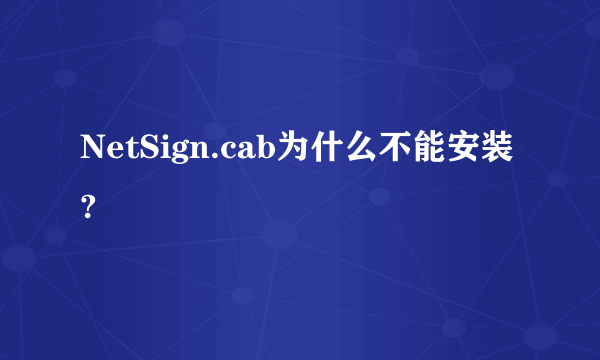 NetSign.cab为什么不能安装?
