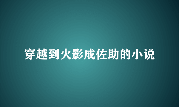 穿越到火影成佐助的小说