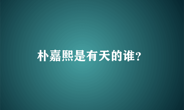 朴嘉熙是有天的谁？