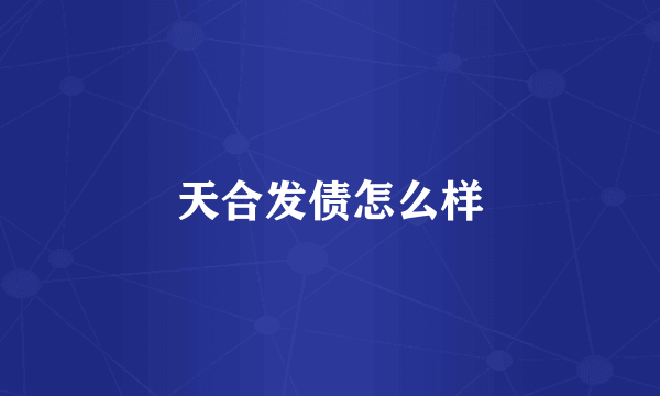 天合发债怎么样