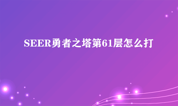 SEER勇者之塔第61层怎么打