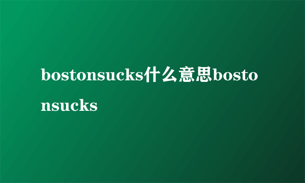 bostonsucks什么意思bostonsucks
