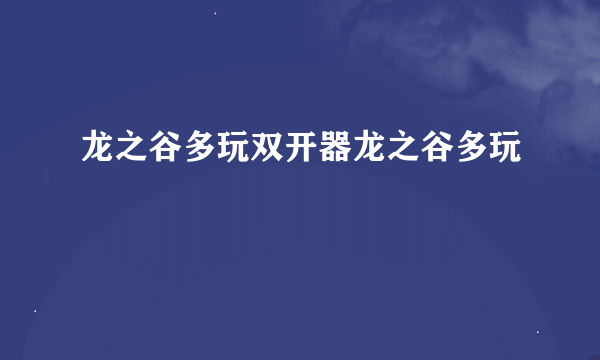 龙之谷多玩双开器龙之谷多玩