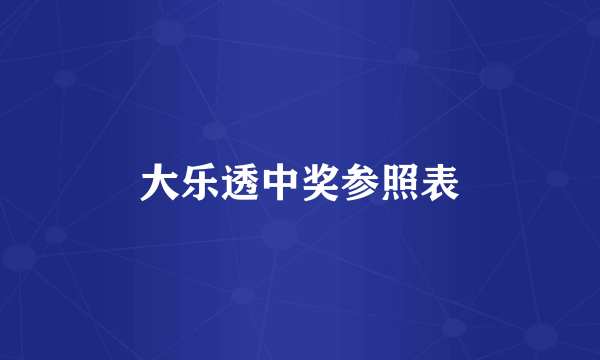 大乐透中奖参照表
