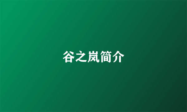 谷之岚简介