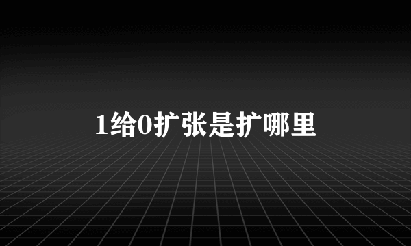 1给0扩张是扩哪里