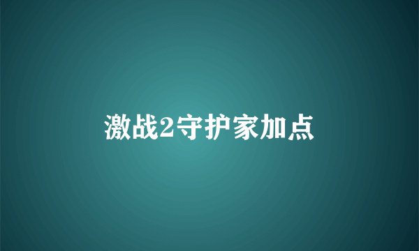 激战2守护家加点