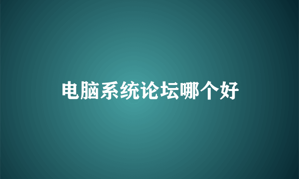 电脑系统论坛哪个好