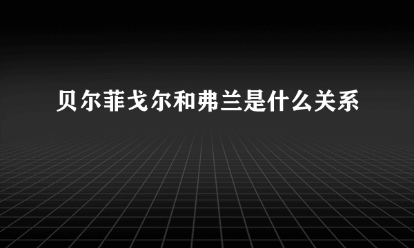 贝尔菲戈尔和弗兰是什么关系