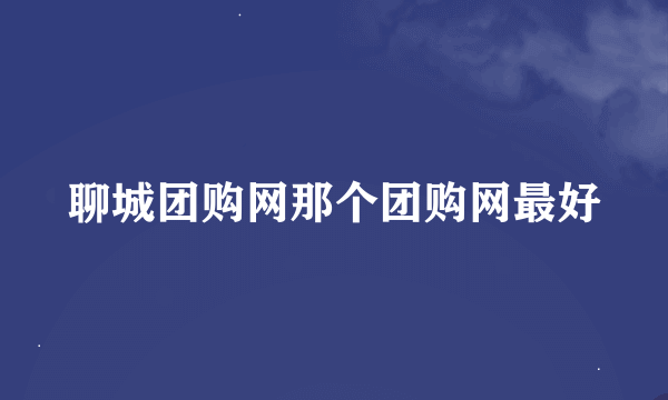 聊城团购网那个团购网最好