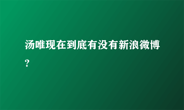 汤唯现在到底有没有新浪微博?