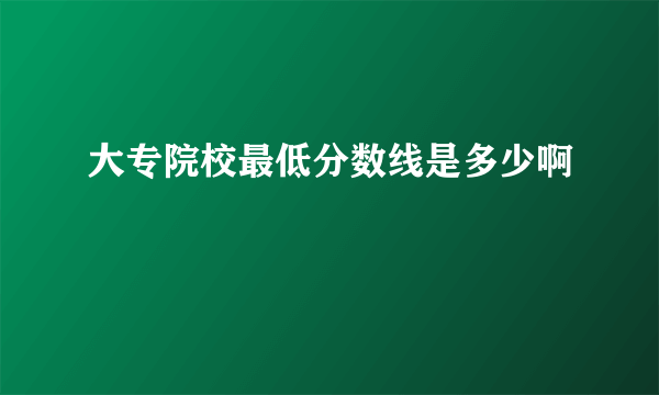 大专院校最低分数线是多少啊