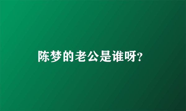 陈梦的老公是谁呀？