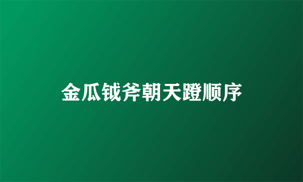 金瓜钺斧朝天蹬顺序