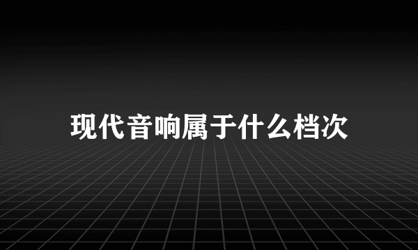 现代音响属于什么档次