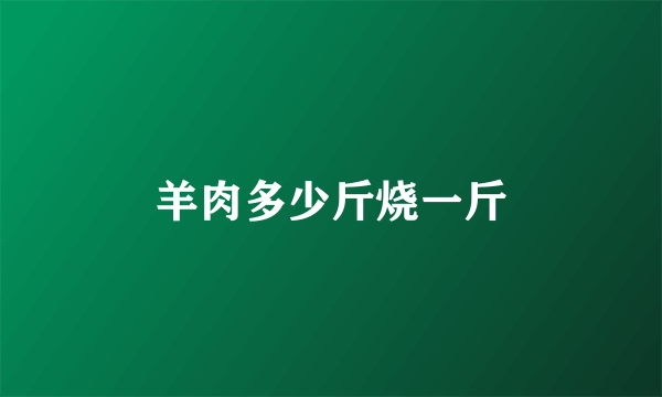 羊肉多少斤烧一斤