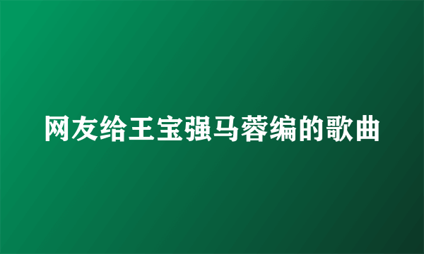 网友给王宝强马蓉编的歌曲