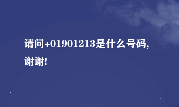 请问+01901213是什么号码,谢谢!