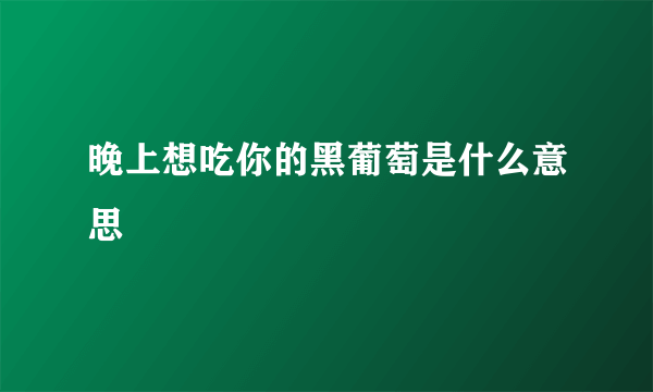 晚上想吃你的黑葡萄是什么意思