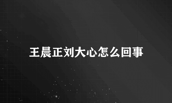 王晨正刘大心怎么回事