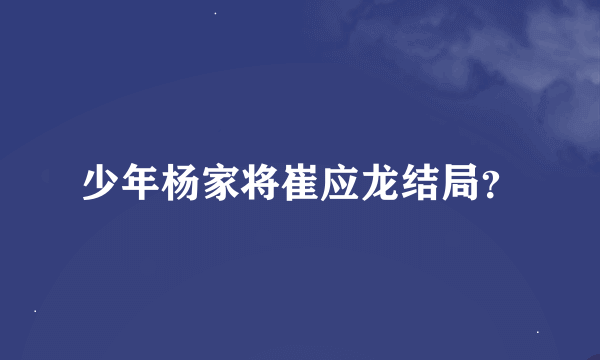 少年杨家将崔应龙结局？