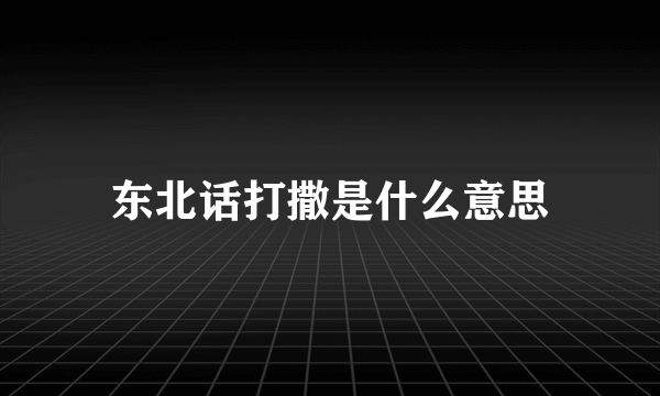 东北话打撒是什么意思