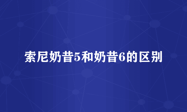 索尼奶昔5和奶昔6的区别