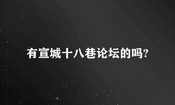 有宣城十八巷论坛的吗?