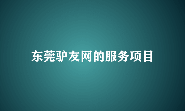 东莞驴友网的服务项目