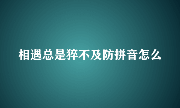 相遇总是猝不及防拼音怎么