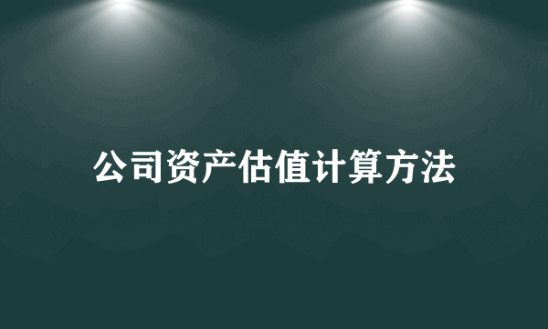 公司资产估值计算方法