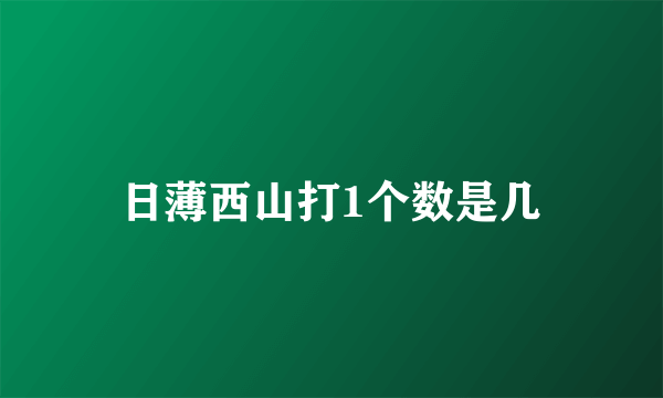 日薄西山打1个数是几