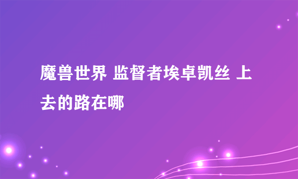 魔兽世界 监督者埃卓凯丝 上去的路在哪