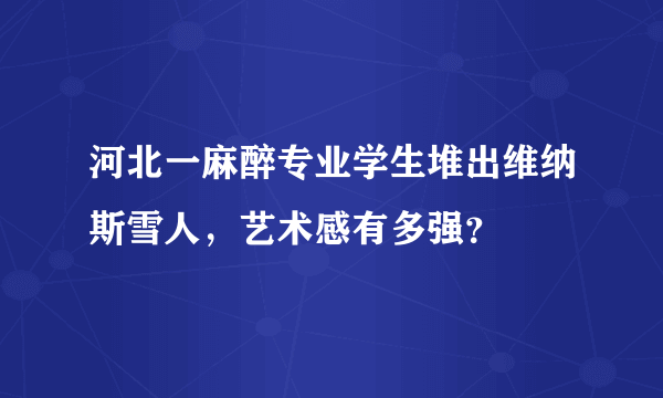 河北一麻醉专业学生堆出维纳斯雪人，艺术感有多强？
