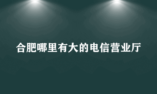 合肥哪里有大的电信营业厅