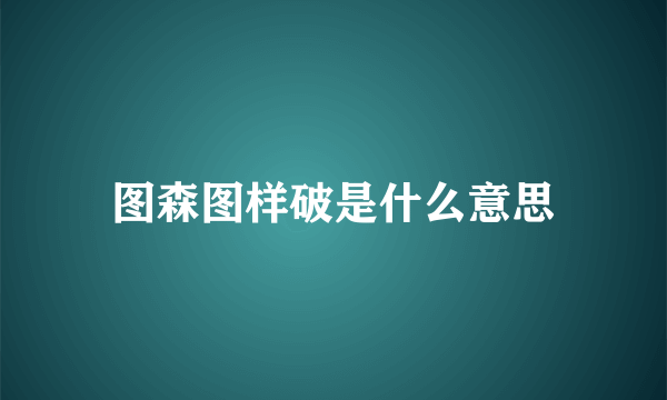 图森图样破是什么意思