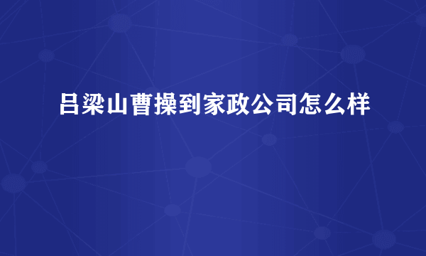 吕梁山曹操到家政公司怎么样