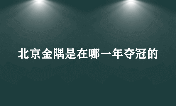 北京金隅是在哪一年夺冠的