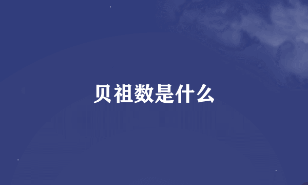 贝祖数是什么