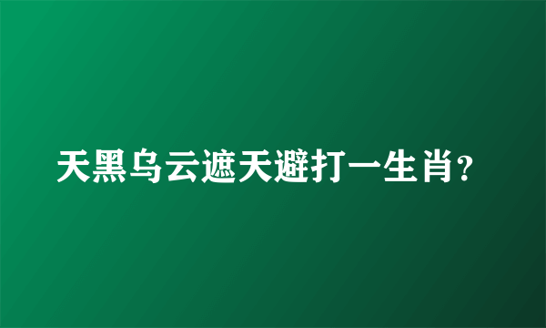 天黑乌云遮天避打一生肖？