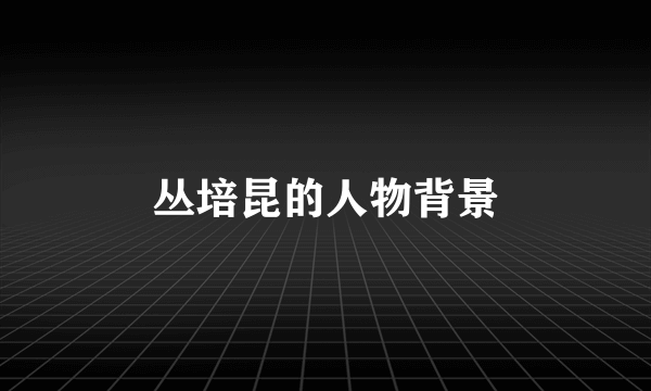 丛培昆的人物背景