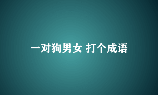 一对狗男女 打个成语