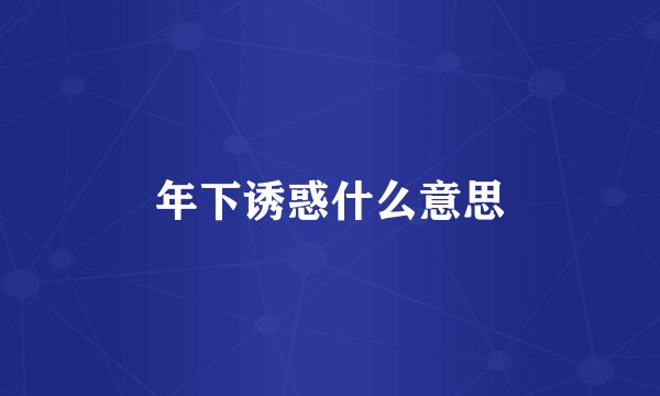 年下诱惑什么意思