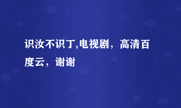 识汝不识丁,电视剧，高清百度云，谢谢