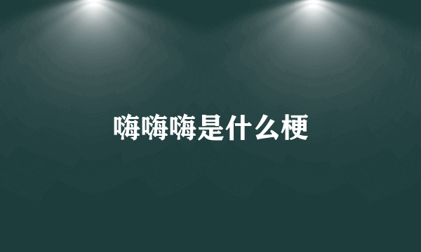 嗨嗨嗨是什么梗